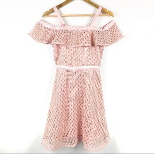 Bardot Junior Blush Pink Mesh Cold Shoulde…